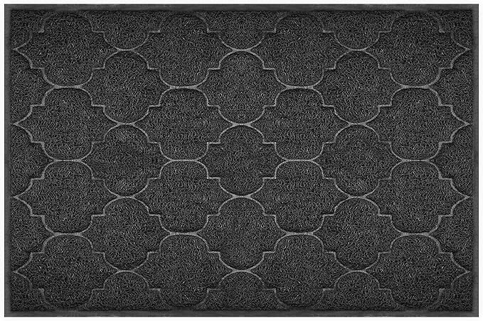 Door Mat Outdoor, 24x36, Welcome Mats for Entryway, Front Doormat for Home Entrance, Indoor Floor Mat, Durable, Non-Slip, Boot Scraper, Catches Muddy and Dirt (Black)-Ruum Studio Home