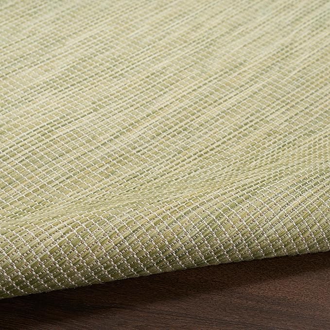 Nourison Home Positano Indoor/Outdoor Green 9' x 12' Area Rug, Easy Cleaning, Non Shedding, Bed Room, Living Room, Dining Room, Backyard, Deck, Patio (9x12)-Ruum Studio Home