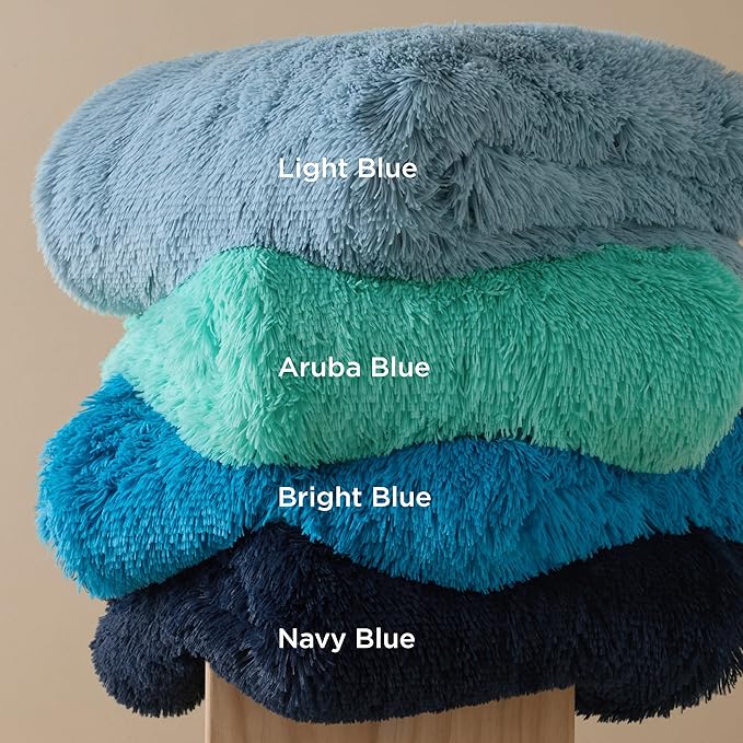 Bedsure GentleSoft Fluffy Aruba Blue King Size Blanket for Bed, Thick Soft Sherpa Faux Fur Fleece Bedding Fuzzy Plush Winter Warm Heavy Big Large King Blanket, Cozy Blue Gifts for Men Women, 108x90-Ruum Studio Home