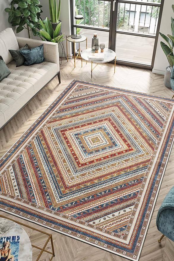 Keen Home Design 3x5 Rug - Machine Washable Entry Rug with Non-Slip Backing, Ideal for Enteryway, Kitchen, Bathroom, Laundry Room - Vintage, Easy Clean, Durable, Low Pile Rug - (3' x 5')-Ruum Studio Home
