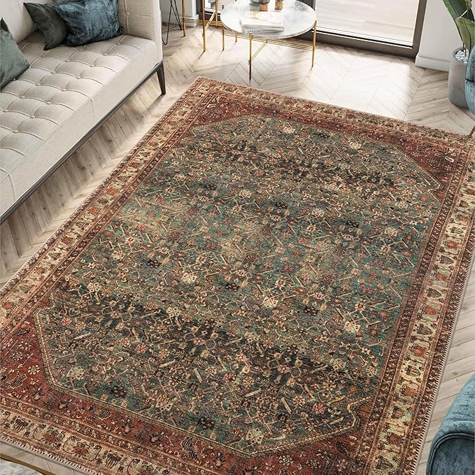 Keen Home Design 3x5 Rug - Machine Washable Entry Rug with Non-Slip Backing, Ideal for Enteryway, Kitchen, Bathroom, Laundry Room - Vintage, Easy Clean, Durable, Low Pile Rug - (3' x 5')-Ruum Studio Home