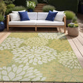 Beverly Rug Outdoor Rug 10x14 Modern Exotic Tropical Leaf Area Rugs for Indoor and Outdoor Patio Deck Porch Garden Water Resistant Washable Outside Carpet (10 x 14 Green)-Ruum Studio Home