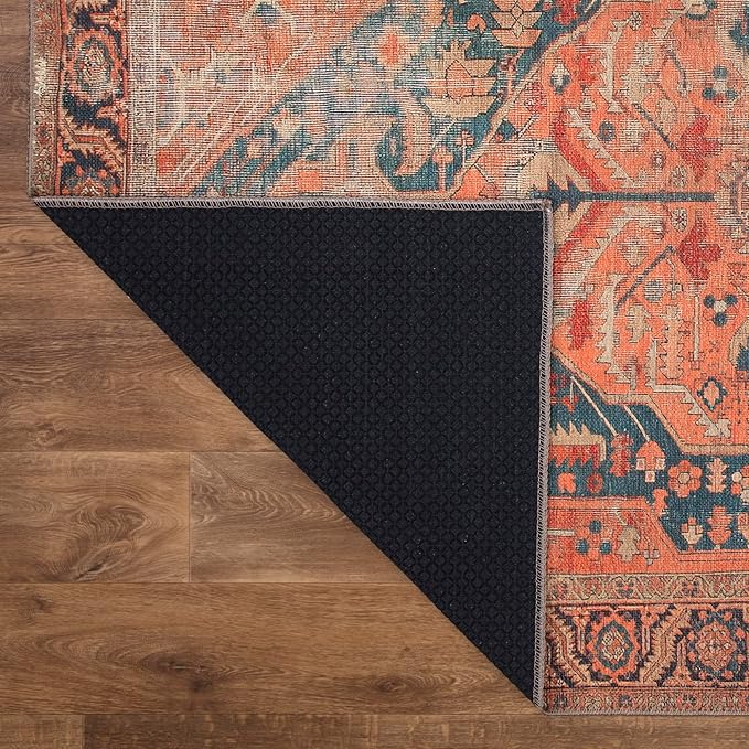 Keen Home Design 2x12 Rug - Machine Washable Runner Rug with Non-Slip Backing, Ideal for Hallway, Entryway, Kitchen, Laundry Room - Vintage, Easy Clean, Durable, Low Pile - (2'6" x 12')-Ruum Studio Home
