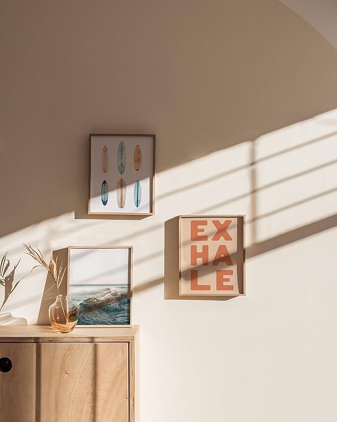 HAUS AND HUES Beige Wood Oak 8x10 Picture Frame, Set of 3 - Modern Wood Wall Art Display - Lightweight 8x10 Frame Set of 3 for Art Prints, Photos, Posters - Ready-to-Hang Vertically & Horizontally-Ruum Studio Home