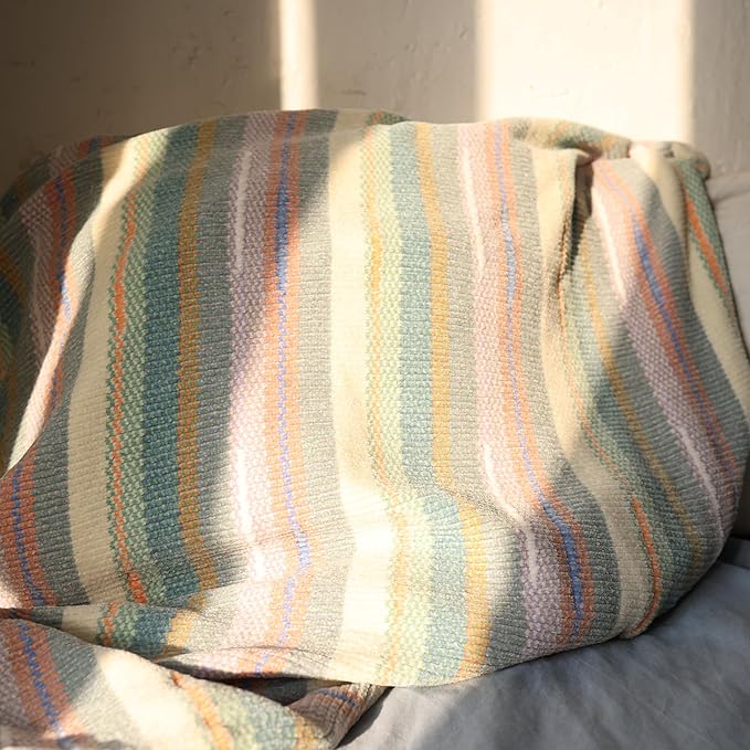 Soft Chenille Yarn Throw 36"x48", Handmade Knit Throw Blanket, for use in All Seasons, Soft Cozy Warm Knitted Blanket for Bed Sofa, Couch Chair, Living Room(1.37Ib)-Ruum Studio Home