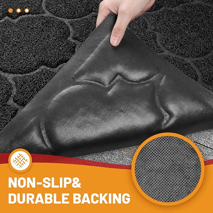 Door Mat Outdoor, 24x36, Welcome Mats for Entryway, Front Doormat for Home Entrance, Indoor Floor Mat, Durable, Non-Slip, Boot Scraper, Catches Muddy and Dirt (Black)-Ruum Studio Home