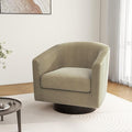 Swivel Barrel Accent Chair, Modern Round Corduroy Fabric Arm Chair for Living Room, Bedroom, Comfy Club Reading Chairs for Adults (Corduroy Camel, Set of 1)-Ruum Studio Home