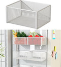 Magnetic Basket Organizer Holder for Fridge Magnetic Storage Bin Box Containers for Refrigerator Whiteboard Classroom (Small, White)-Ruum Studio Home