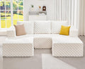 Hobestluk Modular Sectional Sofa Memory Foam Couch Oversized Sectional Sofa 3-Seater with Chaises Cloud Couch with Removable Cover U Shaped Sofa for Living Room (Plush White, U Shape)-Ruum Studio Home