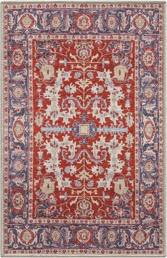 Keen Home Design 2x3 Rug - Machine Washable Entry Rug with Non-Slip Backing, Ideal for Enteryway, Kitchen, Bathroom, Laundry Room - Vintage, Easy Clean, Durable, Low Pile Rug - (2' x 3')-Ruum Studio Home