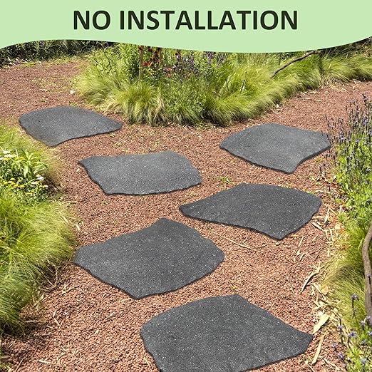 3 Pack Rubber Stepping Stones Outdoor Garden Rubber Pavers Pathway Walkway Paving Stones-Ruum Studio Home