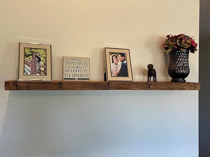 joelsantiques 72 Inch Wooden Floating Shelves for Wall - 72x9x2 in - Made of Natural Wood - Long Heavy Duty Rustic Rustic Wall Shelves for Bedroom - Perfect for Living Room, Kitchen - Medium Brown-Ruum Studio Home