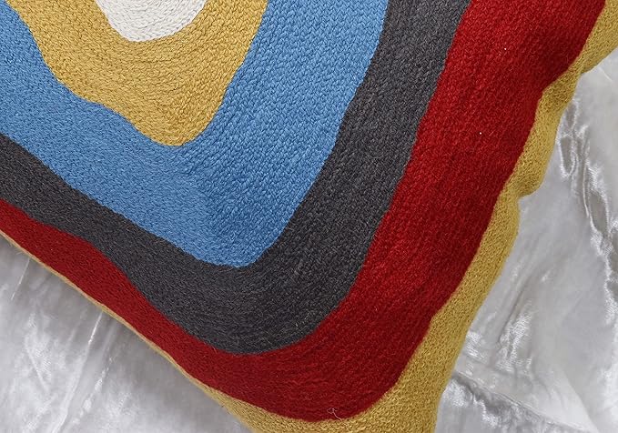 Kandinsky Modern Pillow Cover - Ruby Abstract Pillowcase Farmhouse Chair Contemporary Cushion Outdoor Pillowsham Mid Century Handmade Wool Size 18x18-Ruum Studio Home