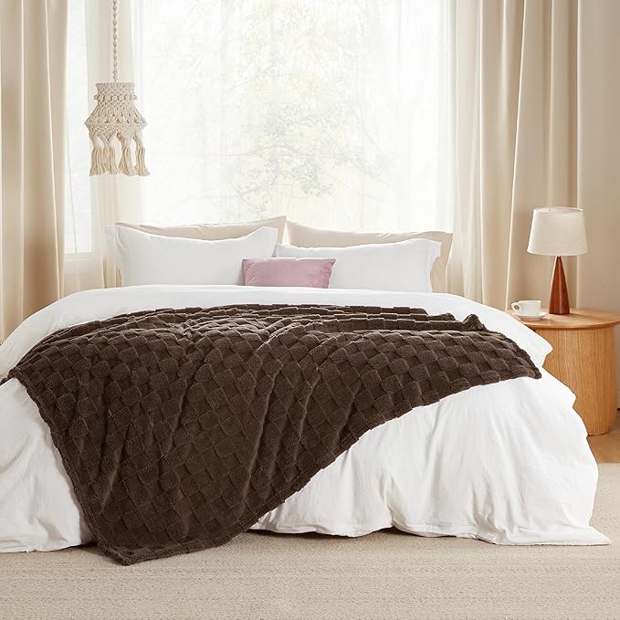 Bedsure GentleSoft Dark Brown Throw Blanket for Couch - Super Soft Cozy Blankets Gifts for Women Men Girls, Cute Small Fleece Throws for Bedroom Home Decor, 50x70 Inches-Ruum Studio Home
