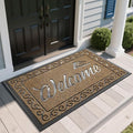 Yimobra Welcome Mat, Heavy Duty Sturdy Door Mats for Home Entrance Outdoor Indoor, Front Doormat for Outside Patio Floor Entry Porch Garage Office, Waterproof, Low Profile, 60 x 36, Beige Brown-Ruum Studio Home