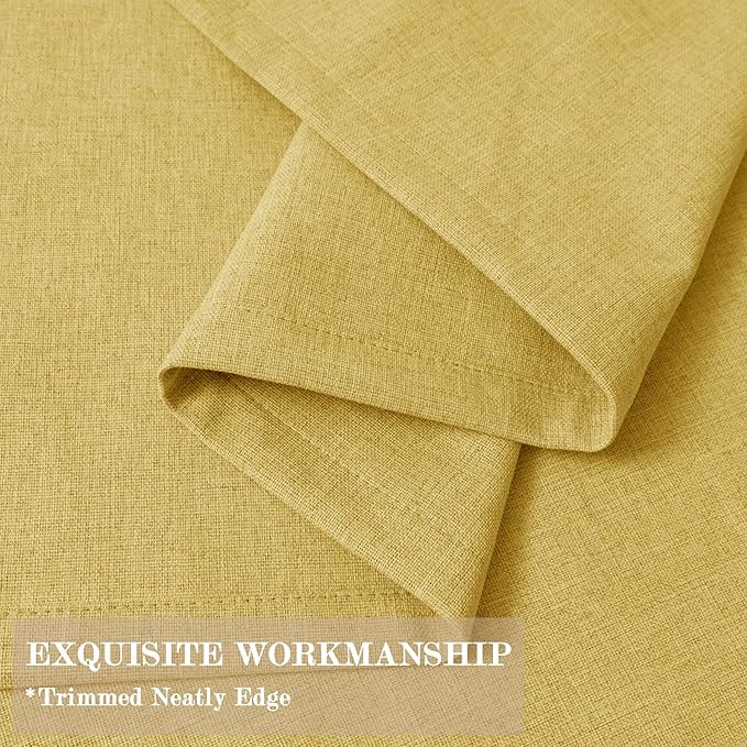 Room Divider Curtains Screen Partitions, Linen Look 100% Blackout Drapery 84 Inches Long, 120" Wide Pinch Pleated Window Drapes, Privacy Protecting, Light Blocking, (1 PC, Yellow)-Ruum Studio Home
