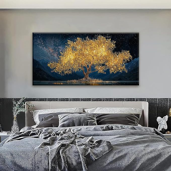 Tsomzxng Canvas Wall Art Decor Modern Large Wall Art For Living Room 29 X 58 Inches Gold Tree Of Life Abstract Wall Decor Paintings Picture For Bedroom Dining Room Home Office Artwork-Ruum Studio Home