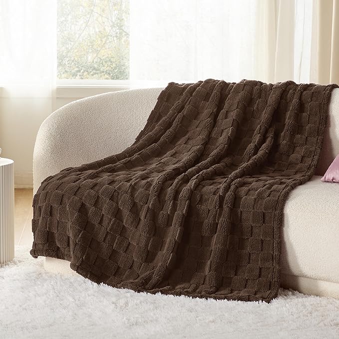 Bedsure GentleSoft Dark Brown Throw Blanket for Couch - Super Soft Cozy Blankets Gifts for Women Men Girls, Cute Small Fleece Throws for Bedroom Home Decor, 50x70 Inches-Ruum Studio Home