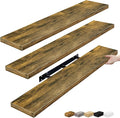 Sorbus Floating Shelves for Wall - 48 Inch Long Bathroom Shelves, Wall Decor for Bedroom, Kitchen, Living Room & Book Storage - Mounted Floating Shelf with Invisible Brackets (Rustic Brown, 3 Pack)-Ruum Studio Home