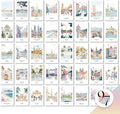 97 DECOR Vintage Travel Decor Posters - World Travel Wall Art Prints, Retro Popular Cities Photo Collage Kit, Trendy City Landscape Aesthetic Pictures for Teen Dorm Bedroom Decorations (40 Pcs, 4"x6")-Ruum Studio Home