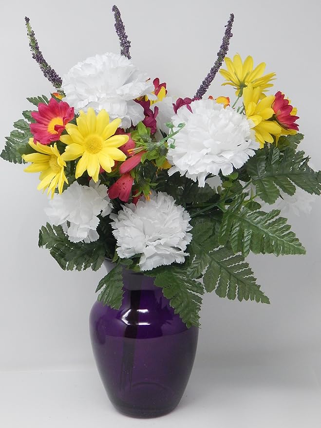 Floral Supply Online - 8" Rose Vase and Flower Guide Booklet - Decorative Glass Flower Vase for Floral Arrangements, Weddings, Home Decor or Office. (Purple)-Ruum Studio Home