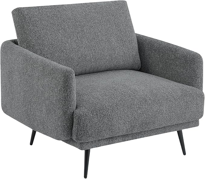 Oversized Accent Chair Set of 2 for Living Room Chairs Reading Arm Chair Comfy Modern Single Sofa Side Chairs with Metal Legs & Soft Cushion for Bedroom, Balcony,Waiting Room (Chenille, Dark Grey)-Ruum Studio Home