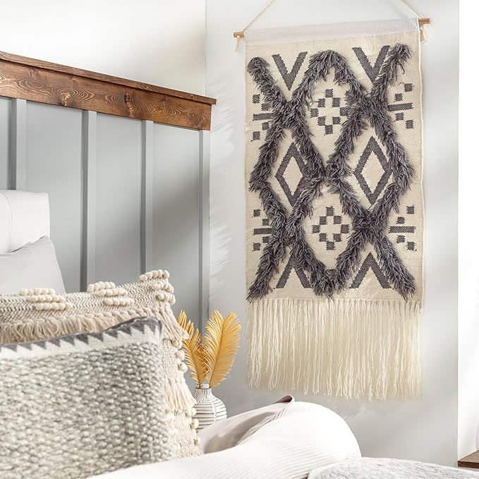 Mark&Day Wall Hanging, Windigsteig Coastal Farmhouse Charcoal Tapestry Wall Hanging for Living Room, Bedroom, Office or Kitchen (48"H x 24"W)-Ruum Studio Home