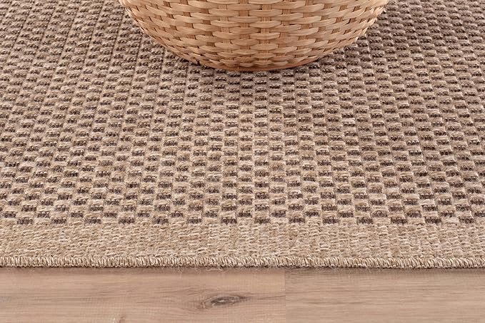CAMILSON Easy Jute Round Rug 6ft Indoor Outdoor Natural Color Fiber Area Rugs for Living Room Patio and Kitchen Rug, Sisal Boho Woven Design Easy-Cleaning Washable Outside Carpet Alfombras (6 Round)-Ruum Studio Home