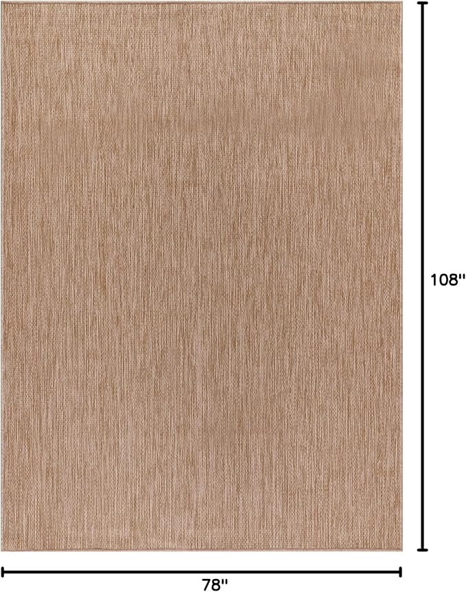 Washable Indoor Outdoor Rug 6x9 Weather Resistant Area Rugs Modern Solid Jute Rug for Porch Deck Balcony Backyard Patio Outside Carpet (6 X 9 Jute Beige)-Ruum Studio Home