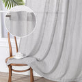 MYSKY HOME 108 Inches Long Ceiling Curtains, Light Filtering Boho Window Sheer Drapes for Living Room Patio Sliding Door Back Tab Elegant Look, 50" Wide x 108" Long, Light Grey, 2 Panels-Ruum Studio Home