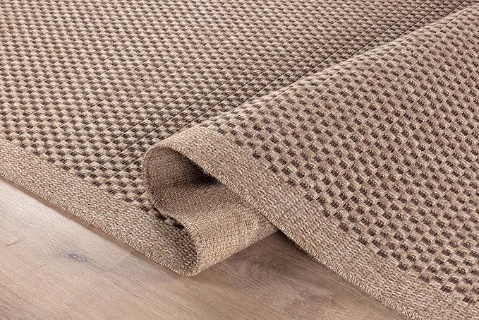 CAMILSON Easy Jute Round Rug 6ft Indoor Outdoor Natural Color Fiber Area Rugs for Living Room Patio and Kitchen Rug, Sisal Boho Woven Design Easy-Cleaning Washable Outside Carpet Alfombras (6 Round)-Ruum Studio Home