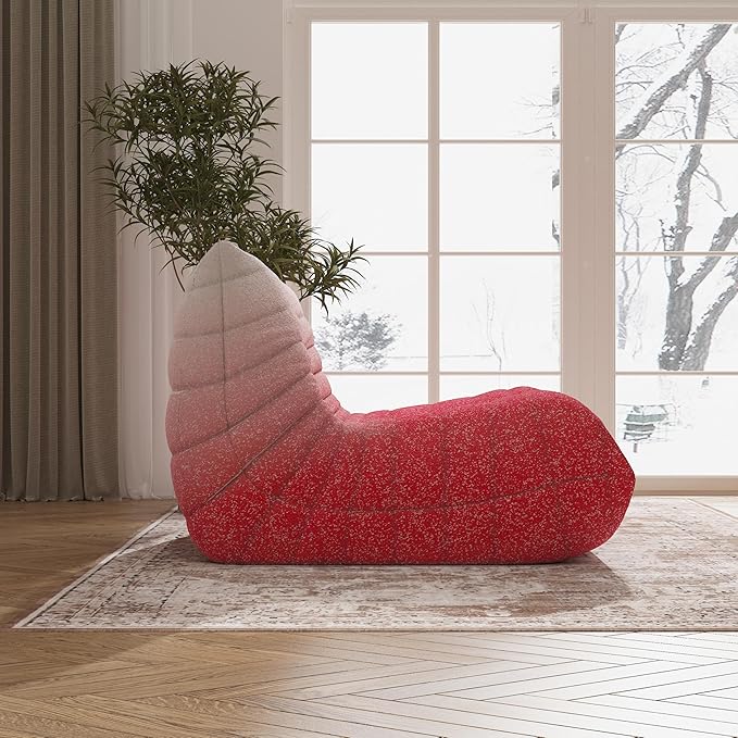 Bean Bag Chair, Fireside Chair Bean Bag Sofa Large Bean Bag Chair for Adults, Bean Bag Chairs for Teens with High Density Comfortable Foam, Memory Foam Bean Bag for Living Room, Bedroom (Pink&White)-Ruum Studio Home