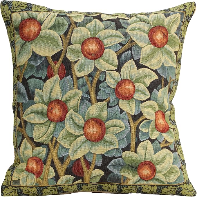 Charlotte Home Furnishings Throw Pillow Covers, Decorative Boho Pillow Covers for Couch, Living Room, Orange Tree Square Cushion Cases 18x18 in, European Cotton Jacquard Woven for Cozy Bedroom Decor-Ruum Studio Home