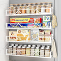 16.9 Inch Wide Large Capacity Magnetic Spice Rack for Refrigerator, 4 Pack Metal Fridge Shelf, White-Ruum Studio Home