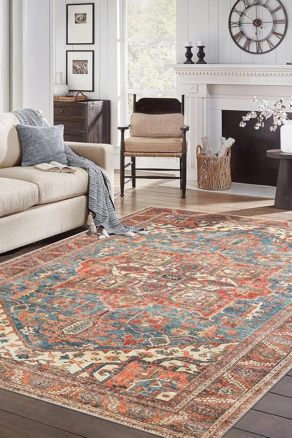 Keen Home Design 3x5 Rug - Machine Washable Entry Rug with Non-Slip Backing, Ideal for Enteryway, Kitchen, Bathroom, Laundry Room - Vintage, Easy Clean, Durable, Low Pile Rug - (3' x 5')-Ruum Studio Home