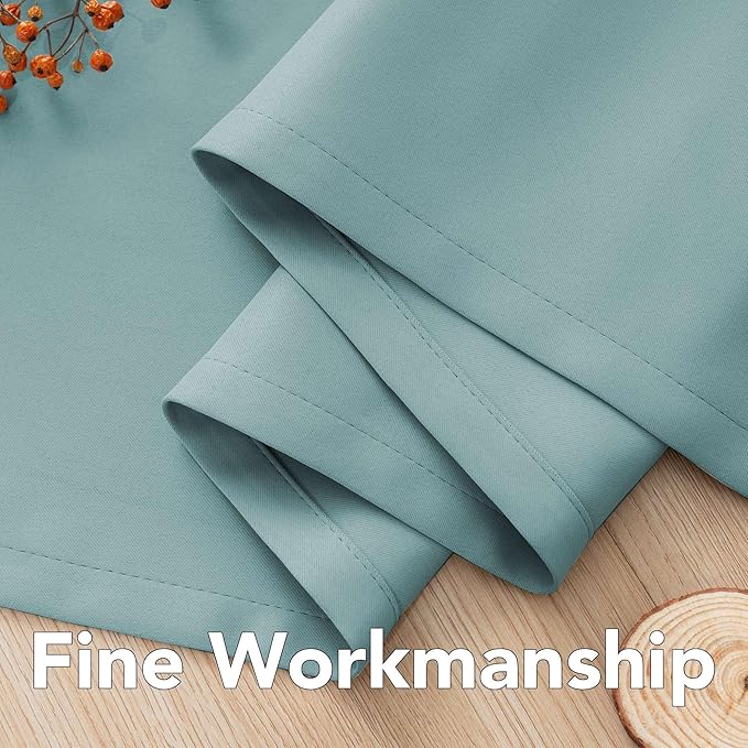 H.VERSAILTEX Blackout Curtains for Bedroom Thermal Insulated Room Darkening Living Room Curtains 63 Inch Long Grommet Privacy Protection Window Curtain Panels/Drapes, 2 Panels, Mineral Blue-Ruum Studio Home