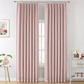 Vision Home Pink Total Blackout Curtains Pinch Pleated Room Darkening Window Panels 63 inch for Girls Bedroom Living Room Thermal Insulated Pinch Pleat Pink Drapes with Hooks Back Tab 40" Wx63 Lx2-Ruum Studio Home