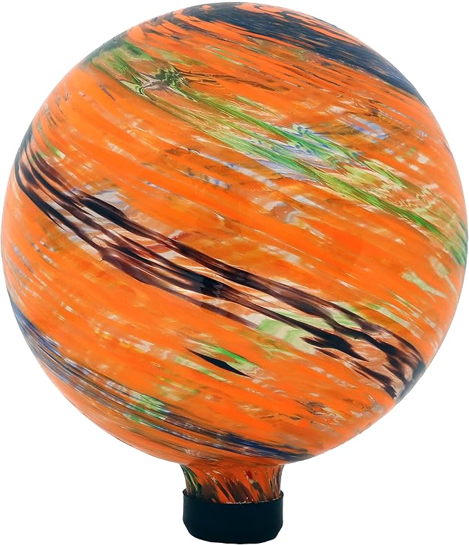 Sunnydaze 10-Inch Gazing Ball for Garden - Glass Gazing Globe for Outside - Garden Orb Yard Decor - Sunset Sky-Ruum Studio Home