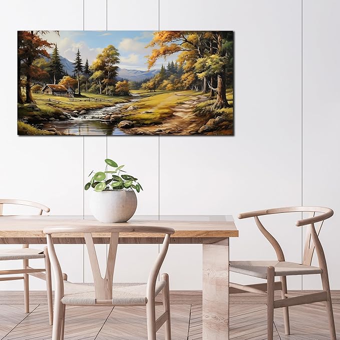 Natural Landscape Pictures for Living Room Wall Decoration,Large Farmhouse Wall Decor Office Canvas Wall Art 29 x 59 Inch-Ruum Studio Home