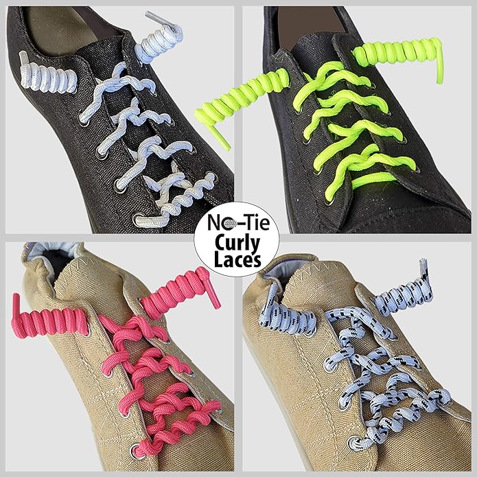 FOOTMATTERS Curly No Tie Shoe Laces - Elastic Spring Laces-Ruum Studio Home