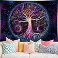 FORATER Tree of Life Tapestry Wall Hanging Colorful Life Tree Tapestries Aesthetic Sun and Moon Galaxy Wall Tapestry for Bedroom Living Room Dorm (61 x 82 Inch, Multicolor)-Ruum Studio Home