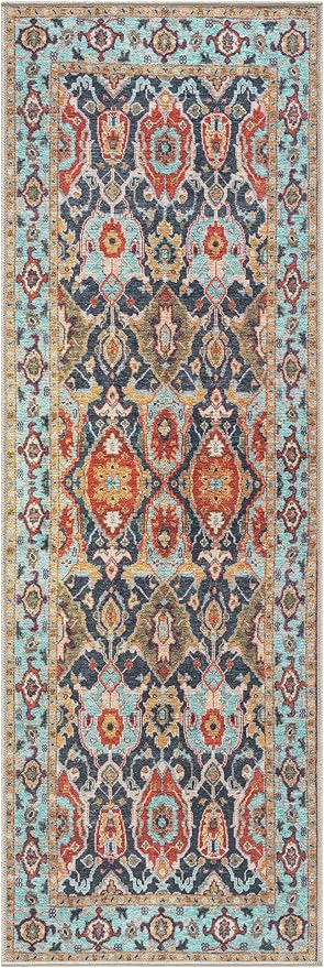 Keen Home Design 2x12 Rug - Machine Washable Runner Rug with Non-Slip Backing, Ideal for Hallway, Entryway, Kitchen, Laundry Room - Vintage, Easy Clean, Durable, Low Pile - (2'6" x 12')-Ruum Studio Home
