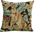 Charlotte Home Furnishings Throw Pillow Covers, Decorative Boho Pillow Covers for Couch, Living Room, Brown Hare Square Cushion Cases 18x18 in, European Cotton Jacquard Woven for Cozy Bedroom Decor-Ruum Studio Home