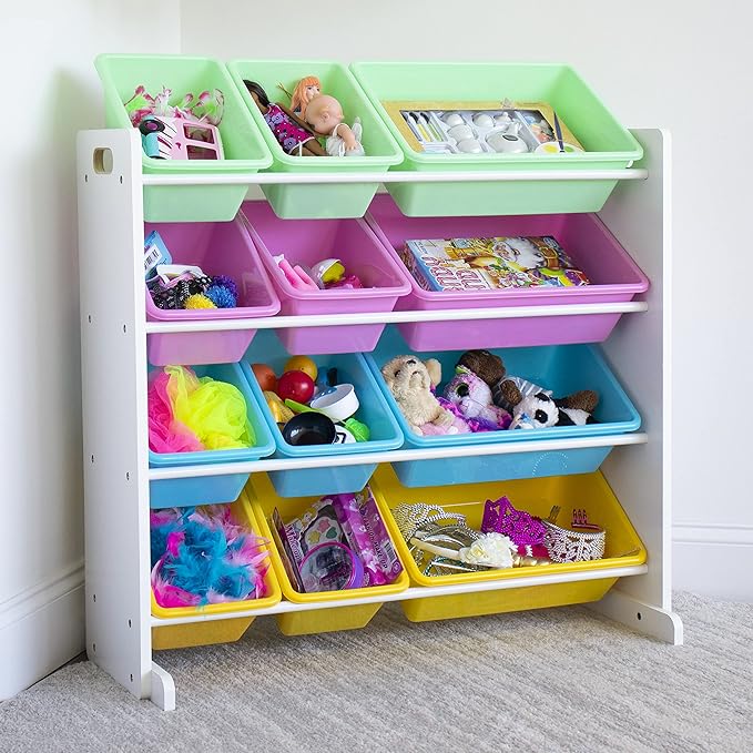 Humble Crew Kids' Toy Storage Organizer, White/Pastel (WO560P)-Ruum Studio Home