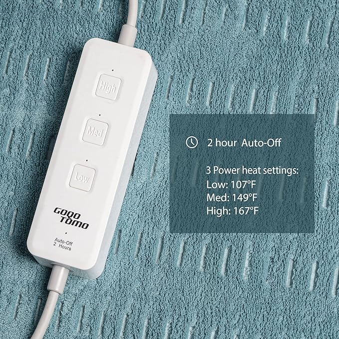 GOQOTOMO Heating Pad Fast-Heating Technology for Back/Waist/Abdomen/Sh-oulder/Neck Pain and Cramps Relief - Moist and Dry Heat Therapy with Auto-Off Hot Heated Pad by-HF-G-Ruum Studio Home