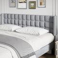 VECELO Headboard King Size, Linen Upholstered Headboards Only with Nailhead Trim Wingback, Square Stitched Design, Adjustable Height from 40" to 49.8", Light Grey-Ruum Studio Home