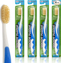 MOUTHWATCHERS Soft Flossing Toothbrushes, Value Pack of 4, Blue, Manual Toothbrush for Adults, Ultra Clean, Good for Sensitive Teeth and Gums, by Dr. Plotka's-Ruum Studio Home