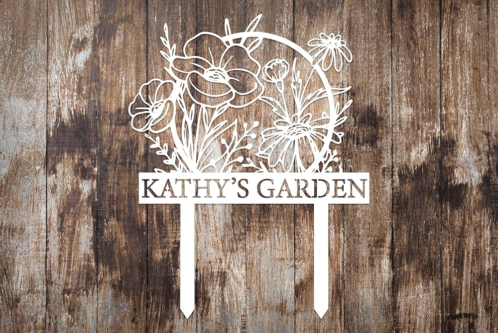 Personalized Metal Garden Sign with Stake, Custom Garden Decor for Outdoor, Custom Family Name Sign, Patio Decorations, Lawn Art, Farmhouse Decorative, Housewarming Gift (CstmDesign12)-Ruum Studio Home