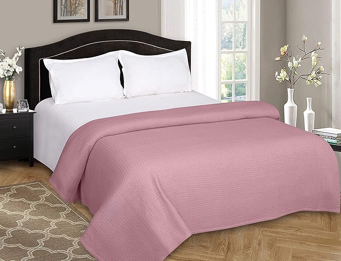 BELIZZI HOME 100% Cotton Bed Blanket, Breathable Bed Blanket Full Queen Size, Cotton Thermal Blankets Full Queen, Perfect for Layering Any Bed for All Season, Purple-Ruum Studio Home