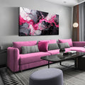 GUGIKA Abstract Wall Art for Living Room, Pink Canvas Wall Decor for Girls Bedroom Decor, Pigment Texture Print, Size 29x59 Inches-Ruum Studio Home